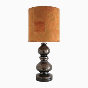 Mid-Century Italian Ceramic Table Lamp with Cork Lampshade by Aldo Londi for Bitossi, 1960s-VNE-1169720