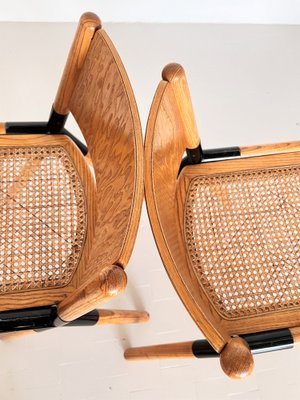 Mid-Century Italian Chairs in Oak and Rattan by Mauro Pasquinelli, 1970s, Set of 2-VNE-1451542