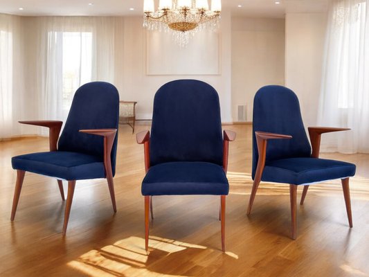 Mid-Century Italian Chairs with Armrests attributed to Vittorio Dassi for Dassi Mobili Moderni, 1958, Set of 3-MTX-2042145