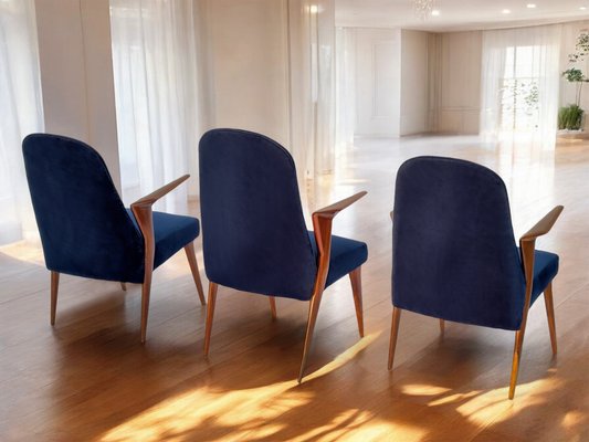 Mid-Century Italian Chairs with Armrests attributed to Vittorio Dassi for Dassi Mobili Moderni, 1958, Set of 3-MTX-2042145