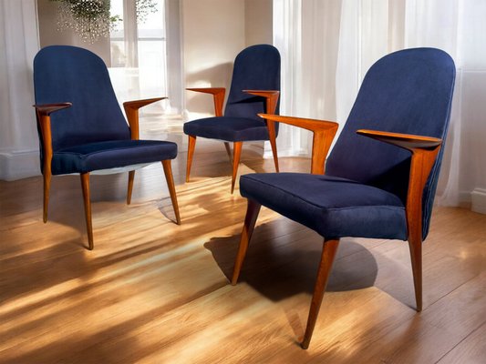 Mid-Century Italian Chairs with Armrests attributed to Vittorio Dassi for Dassi Mobili Moderni, 1958, Set of 3-MTX-2042145