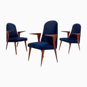 Mid-Century Italian Chairs with Armrests attributed to Vittorio Dassi for Dassi Mobili Moderni, 1958, Set of 3-MTX-2042145