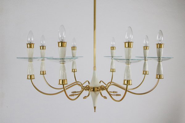 Mid-Century Italian Chandelier in the style of Fontana Arte, 1950-MTX-2027747