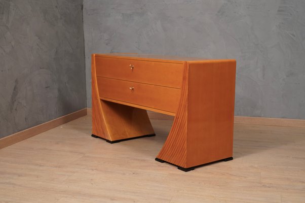 Mid-Century Italian Cherry Wood and Brass Commode, 1950s-UH-1417543