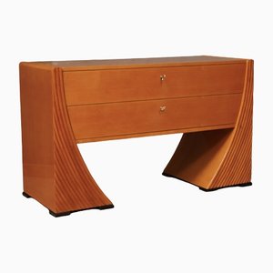 Mid-Century Italian Cherry Wood and Brass Commode, 1950s-UH-1417543