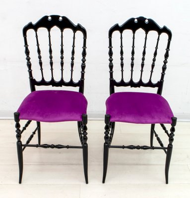 Mid-Century Italian Chiavari Dining Chairs by Giuseppe Descalzi, 1950s, Set of 2-FER-724096