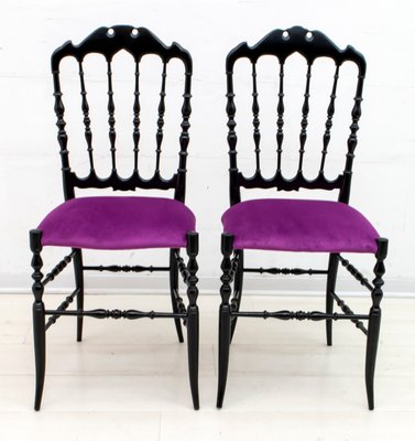 Mid-Century Italian Chiavari Dining Chairs by Giuseppe Descalzi, 1950s, Set of 2-FER-724096