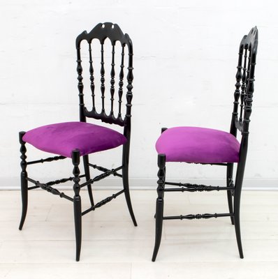 Mid-Century Italian Chiavari Dining Chairs by Giuseppe Descalzi, 1950s, Set of 2-FER-724096