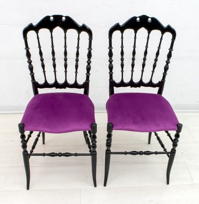 Mid-Century Italian Chiavari Dining Chairs by Giuseppe Descalzi, 1950s, Set of 2-FER-724096