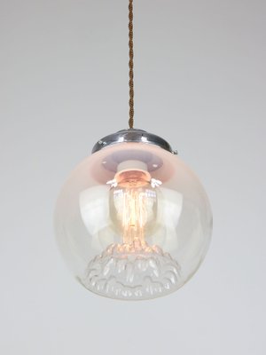 Mid-Century Italian Chrome and Murano Glass Pendant Lamp-HGJ-1723091