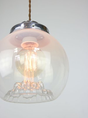 Mid-Century Italian Chrome and Murano Glass Pendant Lamp-HGJ-1723091