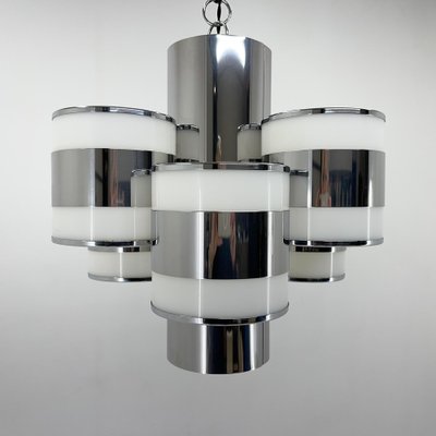 Mid-Century Italian Chrome Chandelier, 1960's-TZ-1449410