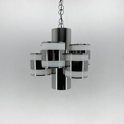 Mid-Century Italian Chrome Chandelier, 1960's-TZ-1449410