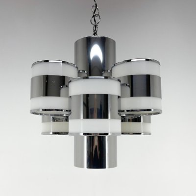 Mid-Century Italian Chrome Chandelier, 1960's-TZ-1449410