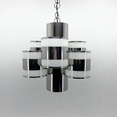 Mid-Century Italian Chrome Chandelier, 1960's-TZ-1449410