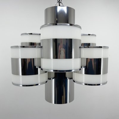 Mid-Century Italian Chrome Chandelier, 1960's-TZ-1449410