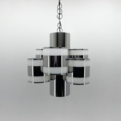 Mid-Century Italian Chrome Chandelier, 1960's-TZ-1449410