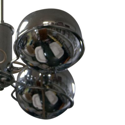 Mid-Century Italian Chromed Spheres Pendant Lamp, 1970-UZ-1329716