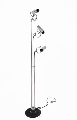 Mid-Century Italian Chromed Steel Floor Lamp with 3 Adjustable Lights, 1970s-JDR-1126124