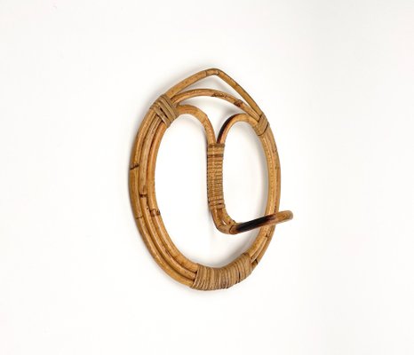 Mid-Century Italian Coat Racks in Rattan and Bamboo, 1960s, Set of 2-LYQ-1383234