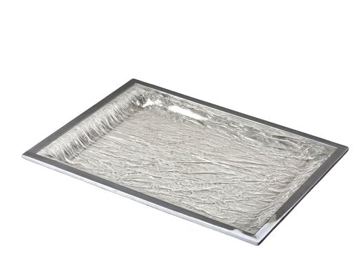 Mid-Century Italian Crystal Acrylic Glass and Chrome Tray, 1970s-JDR-1146342