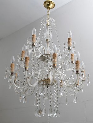 Mid-Century Italian Crystal Chandelier, 1950s-FER-551752