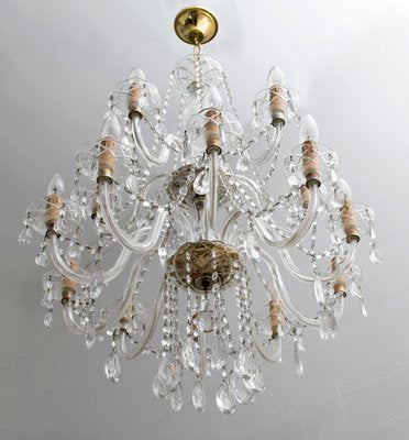 Mid-Century Italian Crystal Chandelier, 1950s-FER-551752