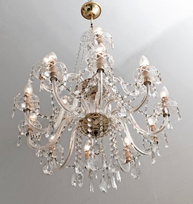 Mid-Century Italian Crystal Chandelier, 1950s-FER-551752