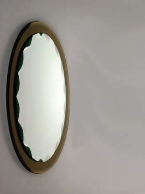 Mid-Century Italian Cut Crystal Glass Mirror from Fontana Arte, 1950s-KGD-727572