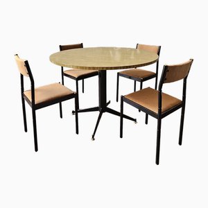 Mid-Century Italian Design Dining Table & Chairs, Set of 5-WPE-2023751