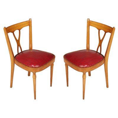 Mid-Century Italian Desk Chairs Attributed to Melchiorre Bega, 1940s, Set of 2-NJV-736228