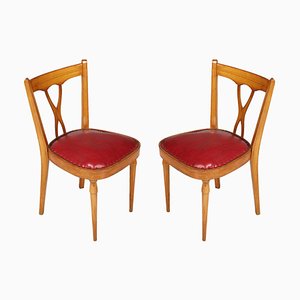 Mid-Century Italian Desk Chairs Attributed to Melchiorre Bega, 1940s, Set of 2-NJV-736228