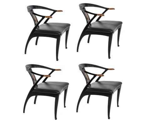 Mid-Century Italian Dining Chairs from Giorgetti, 1980s, Set of 4-ZVH-1737133