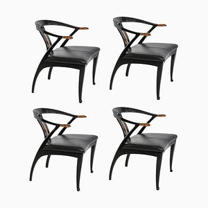 Mid-Century Italian Dining Chairs from Giorgetti, 1980s, Set of 4-ZVH-1737133