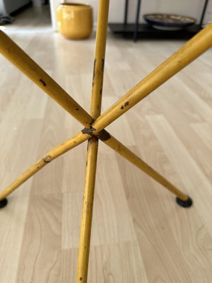 Mid-Century Italian Empire Style Metal Folding Side Table in Yellow and Black, 1970-JO-1746829