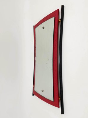 Mid-Century Italian Enameled Iron, Wood and Brass Wall Mirror by Cesare Lacca, 1950s-JDR-1126101