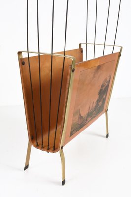 Mid-Century Italian Enameled Metal Magazine Rack, 1950s-JDR-1125994