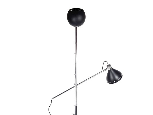 Mid-Century Italian Floor Lamp in Chrome-Plated Metal and Marble, 1960s-RD-1819906