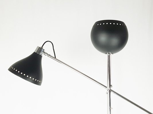 Mid-Century Italian Floor Lamp in Chrome-Plated Metal and Marble, 1960s-RD-1819906