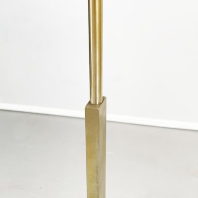 Mid-Century Italian Floor Lamp in Fabric with Leather and Brass from Stilnovo, 1970s-GDD-1343269