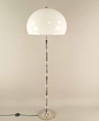 Mid-Century Italian Floor Lamp in Glass and Chrome, 1960s-KDB-1703769