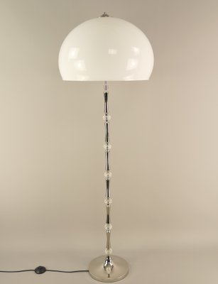 Mid-Century Italian Floor Lamp in Glass and Chrome, 1960s-KDB-1703769