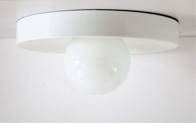 Mid-Century Italian Flush Mount Light or Wall Sconce in Metal and Glass, 1970s-VNE-1028984