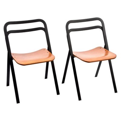 Mid-Century Italian Folding Chairs by Giorgio Cattelan for Cidue, Italy, 1970s, Set of 2-JDR-1125595