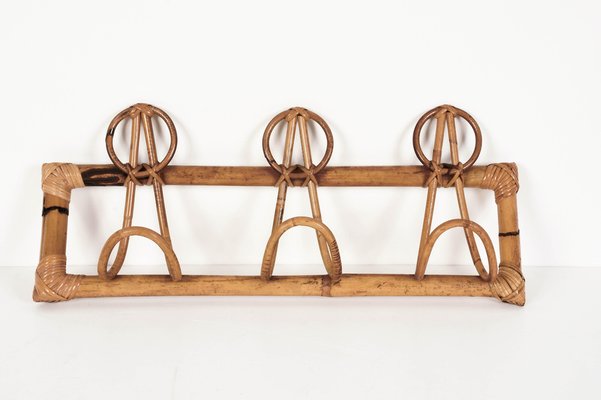 Mid-Century Italian French Riviera Rattan & Bamboo Coat Rack, 1961-JDR-1126046