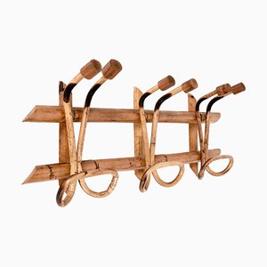 Mid-Century Italian French Riviera Rattan & Bamboo Coat Rack, 1961-JDR-1126047