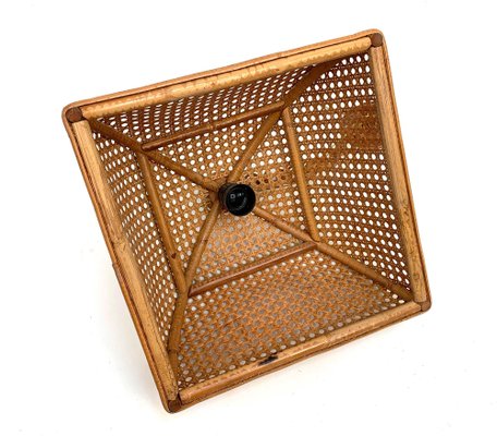 Mid-Century Italian French Riviera Rattan & Wicker Ceiling Light, 1960s-JDR-1126039