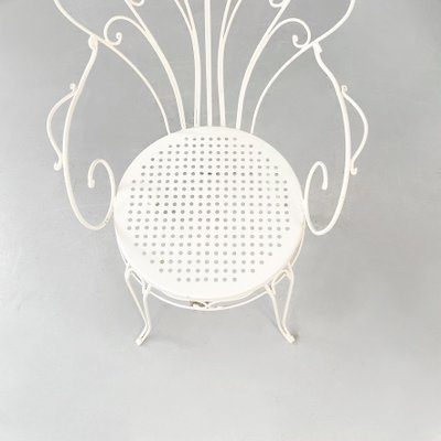 Mid-Century Italian Garden Chairs in White Wrought Iron with Curls, 1960s, Set of 4-GDD-1281060