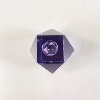 Mid-Century Italian Geometrical Single Flame Candle Holder in Alexandrite, 1970s-GDD-1752075