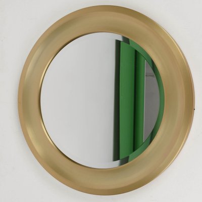 Mid-Century Italian Gilded Aluminum Mirror by Sergio Mazza for Artemide, 1960s-JDR-1126006